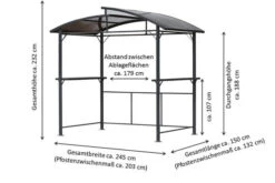 LECO Profi Grillpavillon, Anthrazit/grau Getönt, Aluminium/Polycarbonat, 150x245x233 Cm -Beste Gartenmöbel Geschäfte 4 13431.jpg