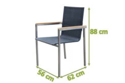 OUTFLEXX Gartensessel, Schwarz, Edelstahl/Textilene, Armlehnen Aus FSC-Teak, 56x67x88cm -Beste Gartenmöbel Geschäfte 4 13499.jpg