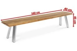 OUTFLEXX Gartenbank, Edelstahl/recyceltes FSC®-Teak, 160x40x45cm, A-Gestell, Rustikal Gebürstet -Beste Gartenmöbel Geschäfte 4 18322.jpg