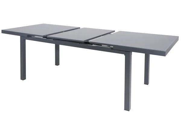 OUTFLEXX Premium Ausziehtisch, Anthrazit/grau, Alu/Sicherheitsglas, 180/240x100cm, Automatischer Ausziehmechanismus 4 OUTFLEXX Premium Ausziehtisch, Anthrazit/grau, Alu/Sicherheitsglas, 180/240x100cm, Automatischer Ausziehmechanismus – Bild 4