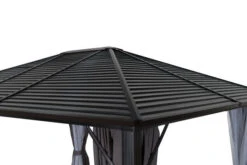 OUTFLEXX Hardtop Pavillon, Braun, Aluminium, 300x365cm, Inkl. Seitenteile Und Insektennetz -Beste Gartenmöbel Geschäfte 4 20386.jpg