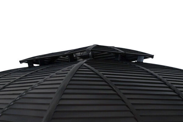 OUTFLEXX Hardtop Pavillon, Braun, Alu, 300x365cm, Inkl. Seitenteile Und Insektennetz 4 OUTFLEXX Hardtop Pavillon, Braun, Alu, 300x365cm, Inkl. Seitenteile Und Insektennetz – Bild 4