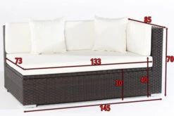 OUTFLEXX 2-Sitzer Ecksofa, Braun, Polyrattan, 145x85x70cm, Armlehne Li, Inkl. Kissen, Wasserfeste Kissenbox 7 OUTFLEXX 2-Sitzer Ecksofa, Braun, Polyrattan, 145x85x70cm, Armlehne Li, Inkl. Kissen, Wasserfeste Kissenbox -Beste Gartenmöbel Geschäfte 4 2393 3 BOX.jpg