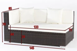 OUTFLEXX 2-Sitzer Ecksofa, Braun, Polyrattan, 145x85x70cm, Armlehne Re, Inkl. Kissen, Wasserfeste Kissenbox -Beste Gartenmöbel Geschäfte 4 2393 4 BOX.jpg