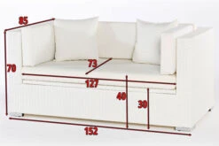 OUTFLEXX 2-Sitzer Sofa, Weiß, Polyrattan, 152x85x70cm, Inkl. Polster, Wasserfeste Kissenbox -Beste Gartenmöbel Geschäfte 4 2511 2 BOX.jpg