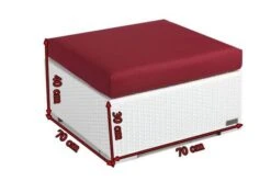 OUTFLEXX Beistelltisch/Hocker, Weiß, Polyrattan, Inkl. Glasplatte Und Polster -Beste Gartenmöbel Geschäfte 4 2511 8.jpg