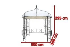 OUTFLEXX Pavillon, Anthrazit/creme, Stahl/Textil, 300 X 300 X 300 Cm -Beste Gartenmöbel Geschäfte 5 13419.jpg