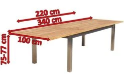 OUTFLEXX Ausziehtisch, FSC-Teakholz/Edelstahl, Plattenstärke 30mm, 220/340x100cm 13 OUTFLEXX Ausziehtisch, FSC-Teakholz/Edelstahl, Plattenstärke 30mm, 220/340x100cm -Beste Gartenmöbel Geschäfte 5 13486.jpg