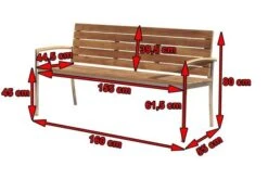 OUTFLEXX Gartenbank, FSC-Teakholz/Edelstahl, 3-Sitzer, 160x55x80cm -Beste Gartenmöbel Geschäfte 5 13536.jpg