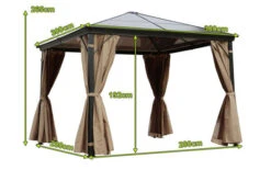 OUTFLEXX Profi Hardtop Pavillon, Grau, Aluminium, 3 X 3m Mit Seitenteilen Und Insektennetz -Beste Gartenmöbel Geschäfte 5 13585.jpg