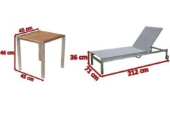 OUTFLEXX 2er-Set Rollliege, Silber, Edelstahl/Teak, 212x71x36 Cm, Mit Beistelltisch 45x45cm -Beste Gartenmöbel Geschäfte 5 14170.jpg