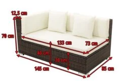 OUTFLEXX 2-Sitzer Ecksofa, Braun Marmoriert, Polyrattan, 145 X 85 X 70 Cm, Wasserfeste Kissenbox, Armlehne Re. -Beste Gartenmöbel Geschäfte 5 15734 4 BOX.jpg