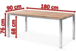 OUTFLEXX Esstisch, Silber/natur, Edelstahl/ Recyceltes FSC®-Teakholz, 180x90cm, Rustikal Gebürstet 9 OUTFLEXX Esstisch, Silber/natur, Edelstahl/ Recyceltes FSC®-Teakholz, 180x90cm, Rustikal Gebürstet -Beste Gartenmöbel Geschäfte 5 15862.jpg