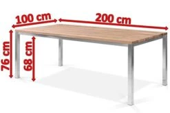 OUTFLEXX Esstisch, Silber/natur, Edelstahl/ Recyceltes FSC®-Teakholz, 200x100cm, Rustikal Gebürstet 11 OUTFLEXX Esstisch, Silber/natur, Edelstahl/ Recyceltes FSC®-Teakholz, 200x100cm, Rustikal Gebürstet -Beste Gartenmöbel Geschäfte 5 15863.jpg