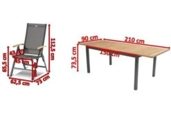 HARTMAN Aruba Esstischgruppe, Xerix/natur, Alu/FSC-Teak, 6 Hochlehner, 150/210x90cm -Beste Gartenmöbel Geschäfte 5 16991.jpg