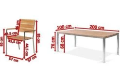 OUTFLEXX Esstischgarnitur, Edelstahl / FSC-Teak, Tisch 200 X 100 Cm, 6 Stapelsessel 14 OUTFLEXX Esstischgarnitur, Edelstahl / FSC-Teak, Tisch 200 X 100 Cm, 6 Stapelsessel -Beste Gartenmöbel Geschäfte 5 17296.jpg