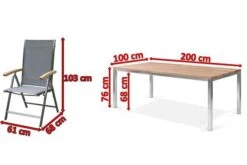 OUTFLEXX Esstischgarnitur, Edelstahl / FSC-Teak, Tisch 200 X 100 Cm, 6 Multipositionssessel, Silber -Beste Gartenmöbel Geschäfte 5 17305.jpg