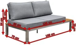 OUTFLEXX 2-Sitzer Sofa, Silber/grau, Edelstahl/FSC-Teakholz/Textil, 168 X 79 X 64 Cm -Beste Gartenmöbel Geschäfte 5 18294.jpg