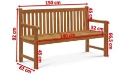 OUTFLEXX Ontario 3-Sitzer Gartenbank, Natur, Teakholz, 150x62x92cm, Fein Geschliffen -Beste Gartenmöbel Geschäfte 5 18309.jpg