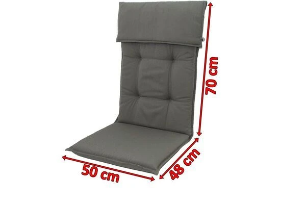 DOPPLER Stuhlauflage Hochlehner, Grau, Dralon, 120x50x7cm, Mit DuPont Teflon Markenimprägnierung 5 DOPPLER Stuhlauflage Hochlehner, Grau, Dralon, 120x50x7cm, Mit DuPont Teflon Markenimprägnierung – Bild 5