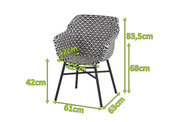 HARTMAN Delphine Armlehnensessel, Schwarz/weiß, Alu/Kunststoff 5 HARTMAN Delphine Armlehnensessel, Schwarz/weiß, Alu/Kunststoff – Bild 5