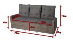 OUTFLEXX Dining 3-Sitzer Sofa, Grau, Polyrattan, 210 X 83 X 110 Cm, Mehrfach Verstellbar -Beste Gartenmöbel Geschäfte 5 18913.jpg
