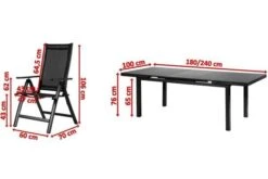 OUTFLEXX Premium Esstischgarnitur, OUTFLEXX® Anthrazit Matt, Alu/Textilene, Tisch 180/240x100cm, 8 Multipositionssessel 22 OUTFLEXX Premium Esstischgarnitur, OUTFLEXX® Anthrazit Matt, Alu/Textilene, Tisch 180/240x100cm, 8 Multipositionssessel -Beste Gartenmöbel Geschäfte 5 19296.jpg