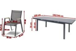 HARTMAN Aruba Teak Esstischgarnitur, Xerix, Alu/Textilene, Tisch 180/240x100cm, 8 Stapelsessel -Beste Gartenmöbel Geschäfte 5 19340.jpg
