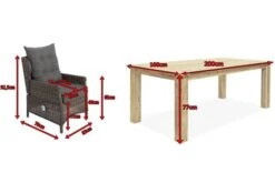 OUTFLEXX Esstischgarnitur, Polyrattan/Teakholz, Tisch 200x100cm, 6 Diningsessel, Inkl. Polster 22 OUTFLEXX Esstischgarnitur, Polyrattan/Teakholz, Tisch 200x100cm, 6 Diningsessel, Inkl. Polster -Beste Gartenmöbel Geschäfte 5 19373.jpg