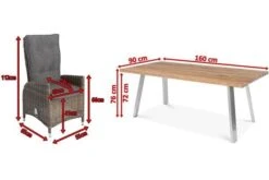 OUTFLEXX Esstischgarnitur, Edelstahl/recyceltes FSC-Teak, Tisch 160x90 Cm, 6 Hochlehner- Diningsessel, A-Gestell 21 OUTFLEXX Esstischgarnitur, Edelstahl/recyceltes FSC-Teak, Tisch 160x90 Cm, 6 Hochlehner- Diningsessel, A-Gestell -Beste Gartenmöbel Geschäfte 5 19375.jpg