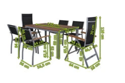 VILLANA Esstischgarnitur, Silber/schwarz, Alu / FSC-Akazienholz, Gartentisch 150 X 90 Cm, 4 Stapelsessel, 2 Hochlehner 21 VILLANA Esstischgarnitur, Silber/schwarz, Alu / FSC-Akazienholz, Gartentisch 150 X 90 Cm, 4 Stapelsessel, 2 Hochlehner -Beste Gartenmöbel Geschäfte 5 19681.jpg