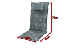 DOPPLER Lyra Stuhlauflage Hochlehner, Grau Gemustert, Polyester, 120 X 48 X 7 Cm, Mit Kopfkissen Und Reißverschluss -Beste Gartenmöbel Geschäfte 5 19683.jpg