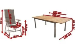STERN Cardiff Esstischgruppe, Silber/taupe, Edelstahl/FSC-Teak, Tisch 200/300 X 100 Cm, 6 Multipositionssessel 10 STERN Cardiff Esstischgruppe, Silber/taupe, Edelstahl/FSC-Teak, Tisch 200/300 X 100 Cm, 6 Multipositionssessel -Beste Gartenmöbel Geschäfte 5 19691.jpg