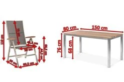 STERN Cardiff Esstischgruppe, Silber/silbergrau, Edelstahl/Teak, Tisch 150 X 80 Cm, 6 Multipositionssessel 12 STERN Cardiff Esstischgruppe, Silber/silbergrau, Edelstahl/Teak, Tisch 150 X 80 Cm, 6 Multipositionssessel -Beste Gartenmöbel Geschäfte 5 19772.jpg