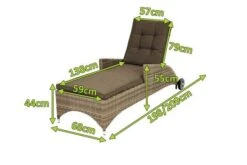 Ploß Rabida Comfort Rollliege, Champagner-meliert, Polyrattan, 198x68x44cm, Verstellbar, Hohe Sitzhöhe -Beste Gartenmöbel Geschäfte 5 20165.jpg