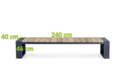 OUTFLEXX Kona Bank, Dark Grey/natur, Alu/recycled FSC®-Teak, 240x40x45cm, Rustikal Gebürstet, U-Gestell 9 OUTFLEXX Kona Bank, Dark Grey/natur, Alu/recycled FSC®-Teak, 240x40x45cm, Rustikal Gebürstet, U-Gestell -Beste Gartenmöbel Geschäfte 5 20327.jpg