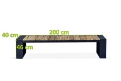 OUTFLEXX Kona Bank, Dark Grey/natur, Alu/recycled FSC®-Teak, 200x40x45cm, Rustikal Gebürstet, U-Gestell -Beste Gartenmöbel Geschäfte 5 20329.jpg