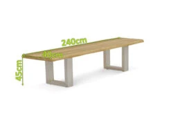 OUTFLEXX Bank, Natur, Edelstahl & Recycled FSC-Teak, 240x40x45cm, Baumkante -Beste Gartenmöbel Geschäfte 5 20358.jpg