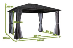 OUTFLEXX Hardtop Pavillon, Braun, Aluminium, 300x365cm, Inkl. Seitenteile Und Insektennetz -Beste Gartenmöbel Geschäfte 5 20386.jpg