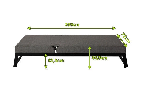 OUTFLEXX Allure Sonnenliege, Sooty, Alu/Sunbrella, 211 X 74 X 44,5 Cm, Verstellbare Kopfstütze 5 OUTFLEXX Allure Sonnenliege, Sooty, Alu/Sunbrella, 211 X 74 X 44,5 Cm, Verstellbare Kopfstütze – Bild 5