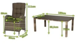 Ploß Rabida Dining Set, Champagner-meliert, Polyrattan, Tisch 180x110 Cm, 6 Sessel -Beste Gartenmöbel Geschäfte 5 21058.jpg