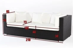 OUTFLEXX Dreisitzer-Sofa, Schwarz, Polyrattan, 210x85x70cm, Inkl. Polster + Wasserfeste Kissenbox -Beste Gartenmöbel Geschäfte 5 2392 1 BOX.jpg