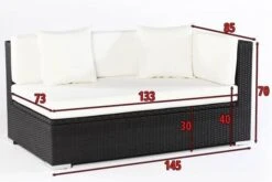 OUTFLEXX 2-Sitzer Ecksofa, Schwarz, Polyrattan, 145x85x70cm, Armlehne Links, Wasserfeste Kissenbox -Beste Gartenmöbel Geschäfte 5 2392 3 BOX.jpg