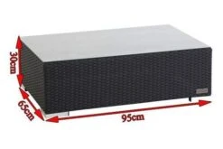 OUTFLEXX Kaffeetisch, Schwarz, Polyrattan, 95x65cm, Mit Glas-Tischplatte -Beste Gartenmöbel Geschäfte 5 2392 9.jpg