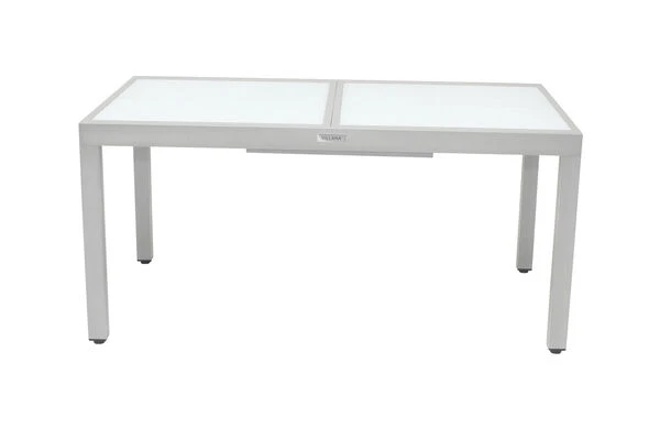 VILLANA Ausziehtisch, Silber/weiß, Alu/Sicherheitsglas, 160/220x90 Cm, Flügelmechanismus 9 VILLANA Ausziehtisch, Silber/weiß, Alu/Sicherheitsglas, 160/220x90 Cm, Flügelmechanismus – Bild 9