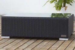 OUTFLEXX Kaffeetisch, Schwarz, Polyrattan, 95x65cm, Mit Glas-Tischplatte -Beste Gartenmöbel Geschäfte 6 2392 9.jpg