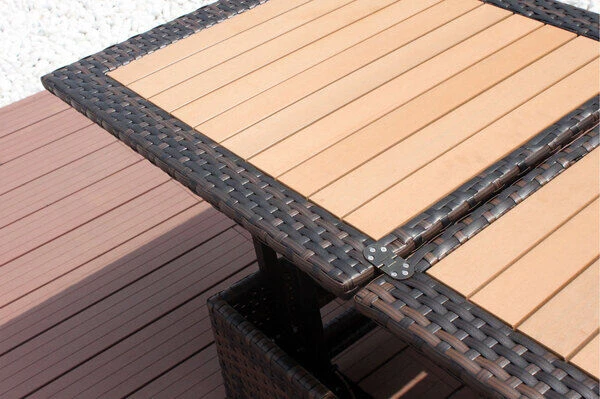 OUTFLEXX Loungetisch Höhenverstellbar, Braun-marmoriert, Polyrattan, 75/152x75x40/64,5cm 6 OUTFLEXX Loungetisch Höhenverstellbar, Braun-marmoriert, Polyrattan, 75/152x75x40/64,5cm – Bild 6