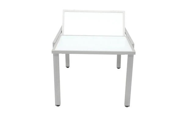 VILLANA Ausziehtisch, Silber/weiß, Alu/Sicherheitsglas, 160/220x90 Cm, Flügelmechanismus 10 VILLANA Ausziehtisch, Silber/weiß, Alu/Sicherheitsglas, 160/220x90 Cm, Flügelmechanismus – Bild 10