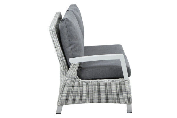 SIENA GARDEN Corido 2-Sitzer Sofa, Ice Grey, Alu / Gardino®-Geflecht, 136x83x88 Cm, Armlehne Rechts 7 SIENA GARDEN Corido 2-Sitzer Sofa, Ice Grey, Alu / Gardino®-Geflecht, 136x83x88 Cm, Armlehne Rechts – Bild 7