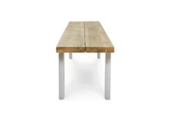 OUTFLEXX Bank, Natur, Edelstahl & Recycled FSC-Teak, 240x40x45cm, Baumkante -Beste Gartenmöbel Geschäfte 7 20358.jpg